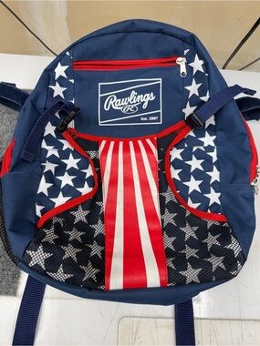Rawlings Youth Navy & Red Stars Stripes Baseball Backpack